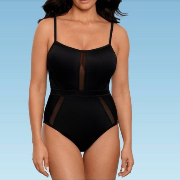 Beach Betty Other - Beach Betty By Miracle Brands Slimming Control Mesh One Piece Swim Suit S